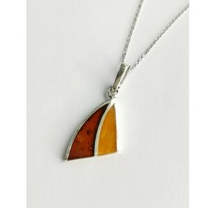 Baltic Amber sterling silver pendant necklace
